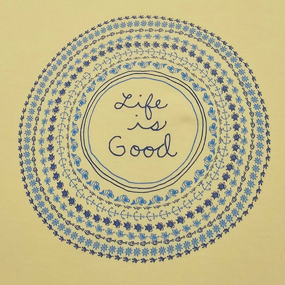 Life is Good Shirt Womens XXL Yellow Crusher Tee Graphic Print Short Sleeve - Picture 5 of 12